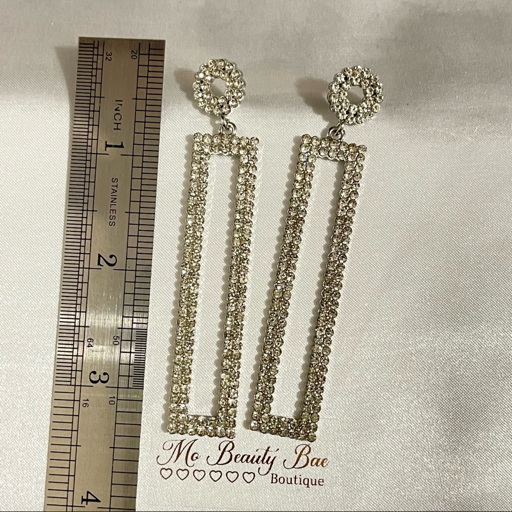 Silver Classic Drop Earrings - Picture 3 of 6